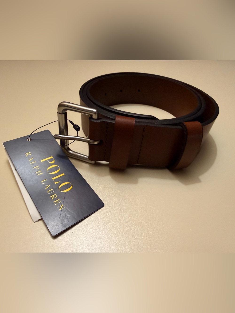Polo by Ralph Lauren Chocolate Brown Leather Men's Belt (brand new)